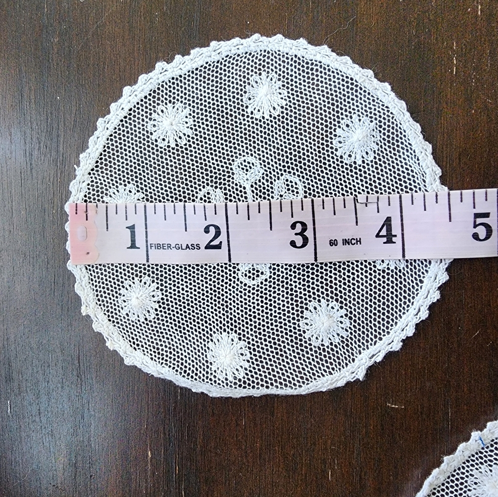 Vintage/Antique Filet Tambour Net Lace Large Doily & 6 Coaster Handmade Snowflak - Picture 4 of 5